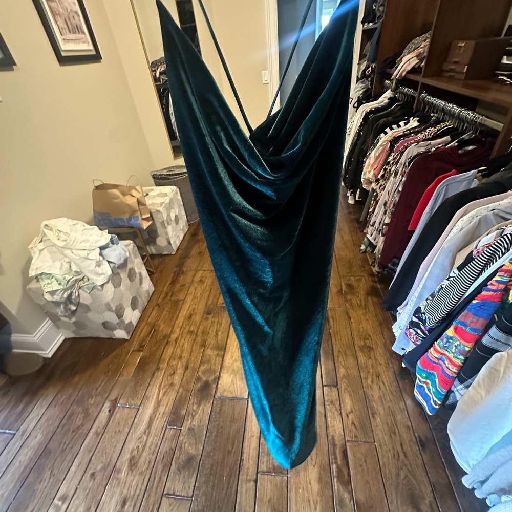 Jenny yoo velvet green dress